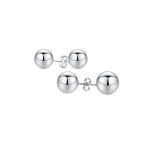 Set of Two Minimalist Drop Ball Earrings in Sterling Silver 2-10 MM Sizes - Image 3