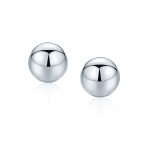 Set of Two Minimalist Drop Ball Earrings in Sterling Silver 2-10 MM Sizes - Image 5