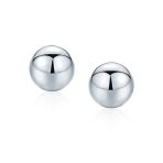 Set of Two Minimalist Drop Ball Earrings in Sterling Silver 2-10 MM Sizes - Image 17