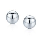 Set of Two Minimalist Drop Ball Earrings in Sterling Silver 2-10 MM Sizes - Image 7