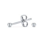 Set of Two Minimalist Drop Ball Earrings in Sterling Silver 2-10 MM Sizes - Image 8