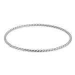 Thin Rope Cable Round Stackable Braided Twist Bangle Bracelet .925 Sterling Silver