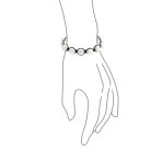 White Baroque Freshwater Pearl Strand Bracelet with Black Cord String - Image 3