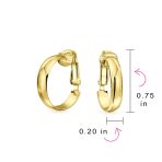 Classic Basic Clip On Hoop Earrings Gold Plated Sterling Silver .75 Diameter - Image 8