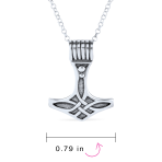 Celtic Symbol of Strength Norse Thors Hammer Pendant Necklace Oxidized .925 Sterling Silver - Image 5
