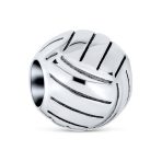 Set of 2 Volleyball and School Spirit Cheerleader Charm Bead Sterling Silver - Image 5