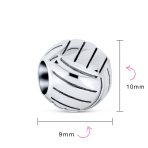 Volleyball Charm Bead Sterling Silver for European Bracelets - Image 3