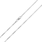 Thin 2MM Sterling Silver Bar Dot Dash Pallini Chain Link Necklace 18 Inch