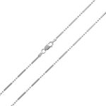 Thin 2MM Sterling Silver Bar Dot Dash Pallini Chain Link Necklace 18 Inch