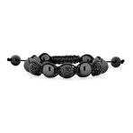 Black Navy Blue Gold Bead Pave Crystal Ball Strand Bracelet - Image 6