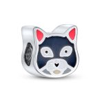 Set of 2 Kitten Black Cat & I Love My Cat Charm Bead Enamel Silver for Bracelet - Image 2