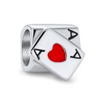 Set of 2 Welcome to Las Vegas and Poker Ace of Hearts Charm Bead Sterling Silver - Image 5