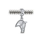 Western Equestrian Horse Dangle Charm Bead .925 Sterling Silver European Bracelet - Image 2