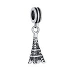 Paris Eiffel Tower Luggage Passport Plane Dangle Charm Bead Sterling Silver - Image 3