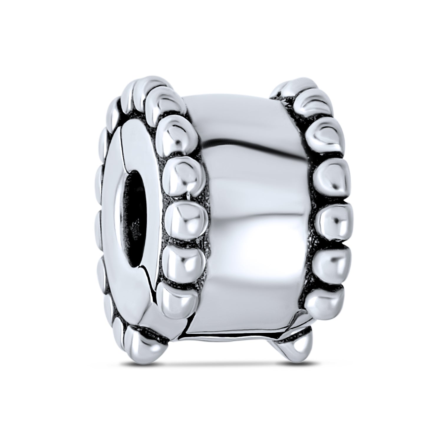 bead-silver-charm-stopper-pandora-pbx-hcl-31-darken_1 Sterling Silver Clasp Spacer Charm for European Bracelet - Edge Stopper Bead - Image 1