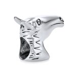 Western Cowgirl Horse & Lucky Horseshoe Charm Bead Oxidized Sterling Silver - Image 6