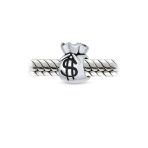 Set of 2 Good Luck Money Bag Charm Bead Sterling Silver for European Bracelet - Image 2