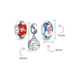 Bell Holly Wreath Silver Christmas Charm Bead - Image 3
