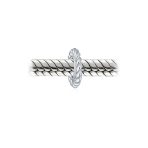Sterling Silver Charm Bead Simple Twist Rope Cable Spacer for European Bracelet - Image 2