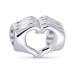 BFF Hand Sign Heart Symbol I Love You Charm Bead Silver