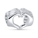 BFF Hand Sign Heart Symbol I Love You Charm Bead Silver