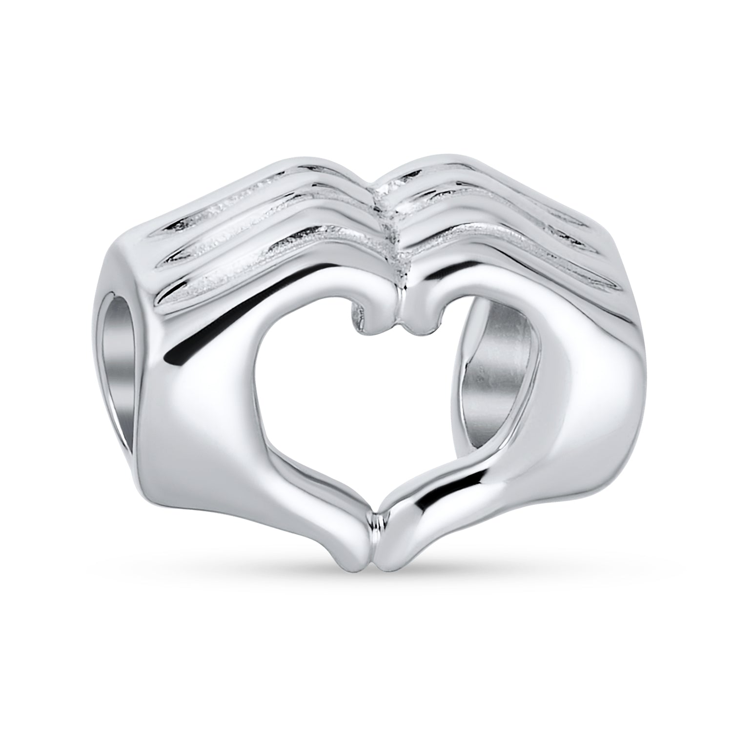 bff-heart-hand-symbol-love-you-charm-bead_pbx-hs-1026-s BFF Hand Sign Heart Symbol I Love You Charm Bead Silver - Image 1
