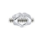 BFF Hand Sign Heart Symbol I Love You Charm Bead Silver - Image 2