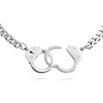Men's Biker Punk Rock Necklace Large Chain Handcuff in Black Gold Silver - 20" - Image 3