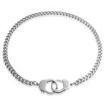 Men's Biker Punk Rock Necklace Large Chain Handcuff in Black Gold Silver - 20" - Image 7