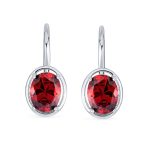 Vintage Oval CZ Drop Earrings Lever Back Sterling Silver - Image 8