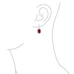 Vintage Oval CZ Drop Earrings Lever Back Sterling Silver - Image 15