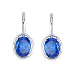 Vintage Oval CZ Drop Earrings Lever Back Sterling Silver - Image 14