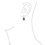 Vintage Oval CZ Drop Earrings Lever Back Sterling Silver - Image 16