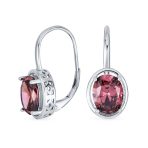 Vintage Oval CZ Drop Earrings Lever Back Sterling Silver - Image 3
