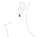 Vintage Oval CZ Drop Earrings Lever Back Sterling Silver - Image 17