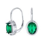 Vintage Oval CZ Drop Earrings Lever Back Sterling Silver - Image 4