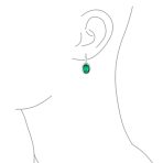 Vintage Oval CZ Drop Earrings Lever Back Sterling Silver - Image 18