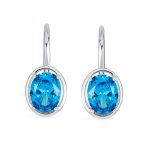 Vintage Oval CZ Drop Earrings Lever Back Sterling Silver - Image 12