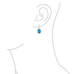 Vintage Oval CZ Drop Earrings Lever Back Sterling Silver - Image 19