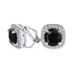 Traditional 2CT Round CZ Solitaire Halo Clip-On Earrings GoldSilver Non-Pierced