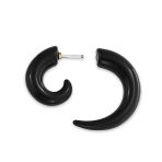 Round Swirl Spiral Tribal Fake Faux Ear Plug Taper Earrings Acrylic Resin Steel - Image 11