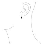 Quartz Onyx Turquoise Milgrain Cable Edge Oval Drop Earrings Sterling Silver - Image 8