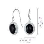 Quartz Onyx Turquoise Milgrain Cable Edge Oval Drop Earrings Sterling Silver - Image 11