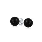 Classic 6MM Light Orange Coral Gemstone Drop Ball Earrings in Sterling Silver - Image 5