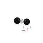 Classic 6MM Light Orange Coral Gemstone Drop Ball Earrings in Sterling Silver - Image 35