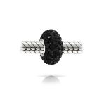 Set of 2 Solid Crystal Spacer Charm Bead Sterling Silver Core - Image 16