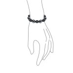 Black Navy Blue Gold Bead Pave Crystal Ball Strand Bracelet - Image 18