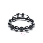 Black Navy Blue Gold Bead Pave Crystal Ball Strand Bracelet - Image 24