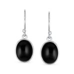 Green Jade Bezel Set Oval Cabochon Gemstone Drop Earrings Gold Plated 925 Silver - Image 5