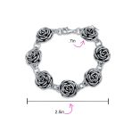 Antiqued Finish 3D Garden Flower Strand Bracelet Black Rose - Image 3